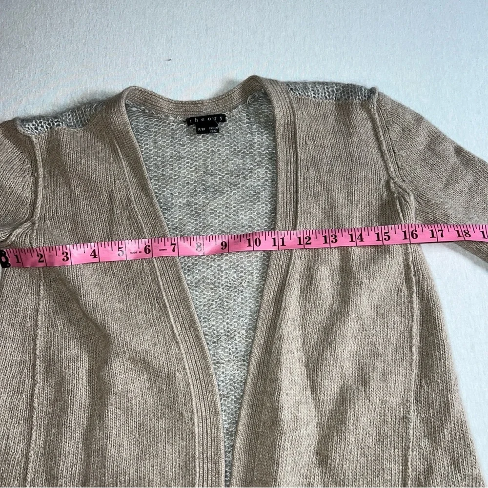 Theory Beige Open-Front Cardigan